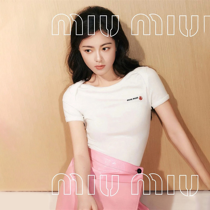 9A+ quality miu miu boat neck logo sail embroidered cotton t-shirt